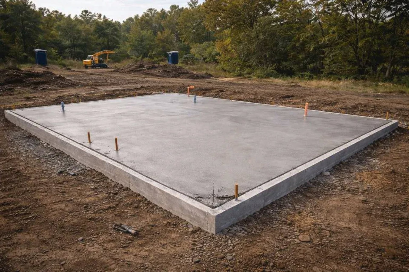 Slab foundation building in Manchester, CT